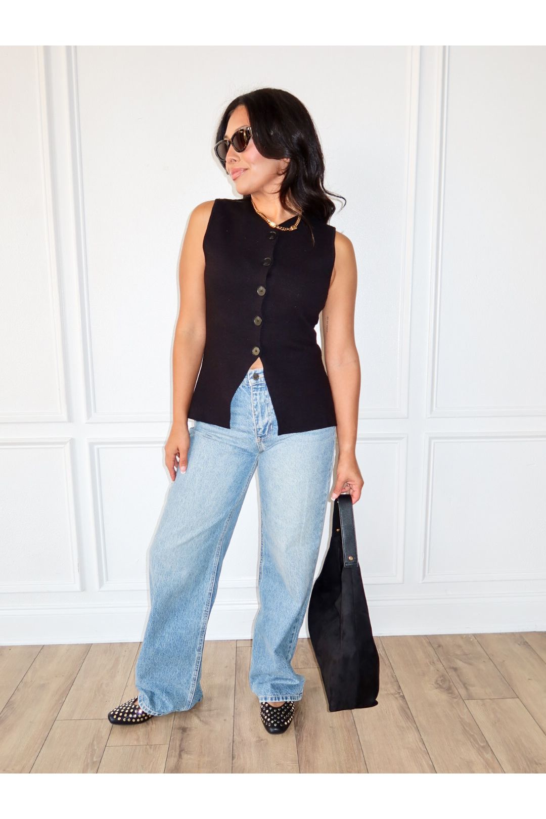 Button Effect Vest - Black - Keepsake