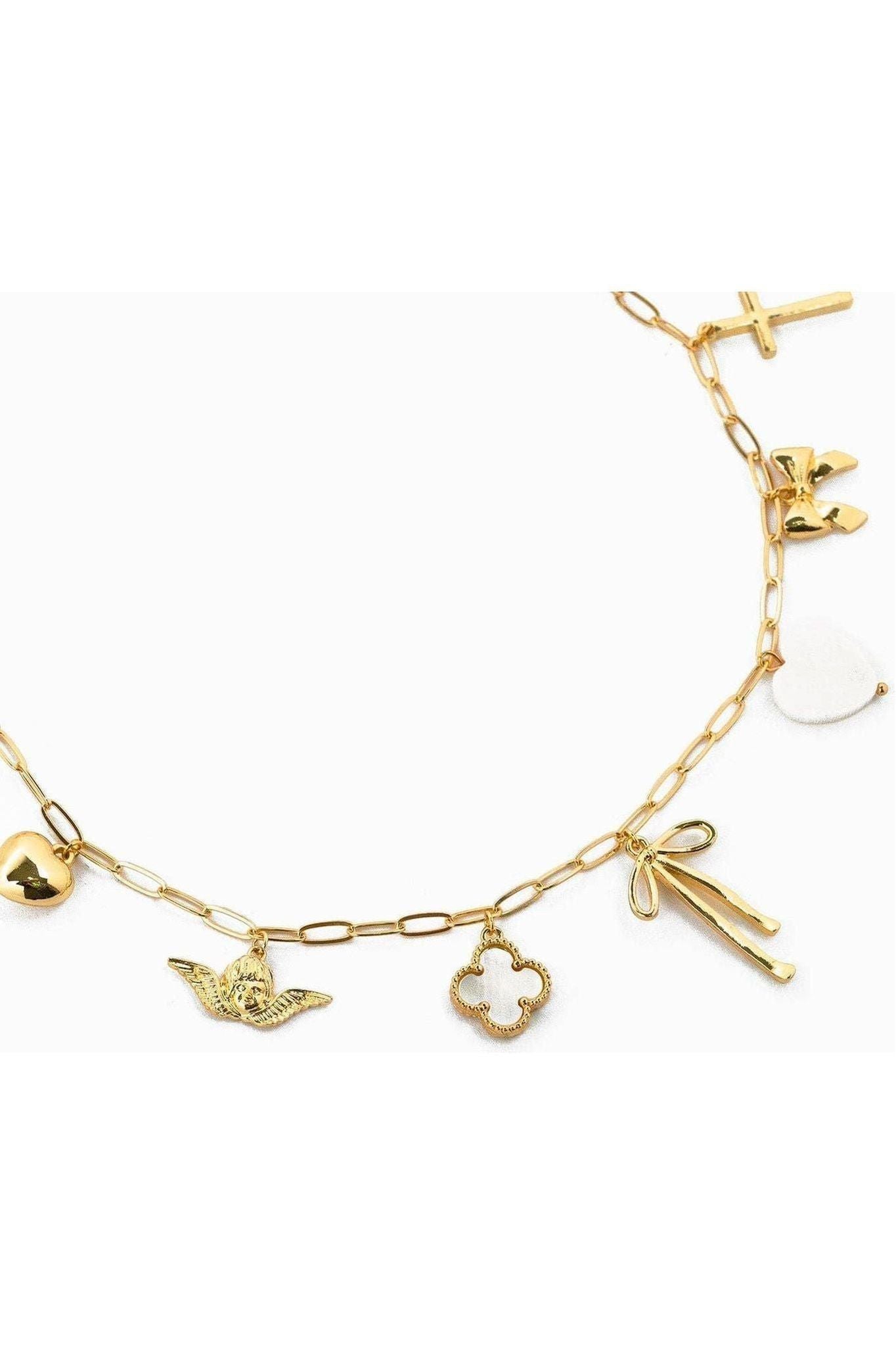 Chunky Bow Multi Gold Charm Necklace - Keepsake