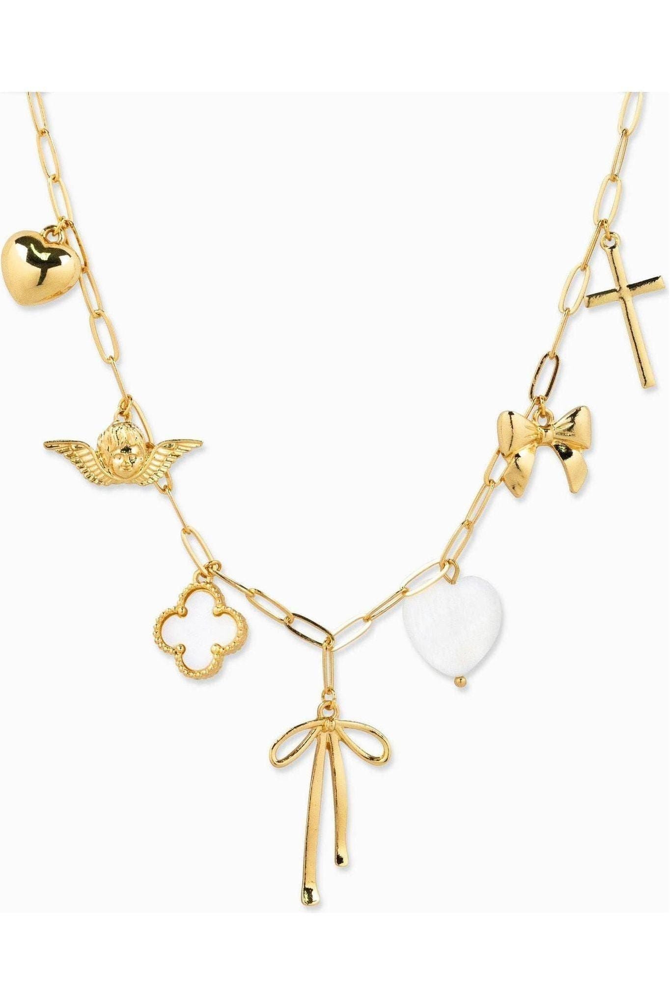 Chunky Bow Multi Gold Charm Necklace - Keepsake