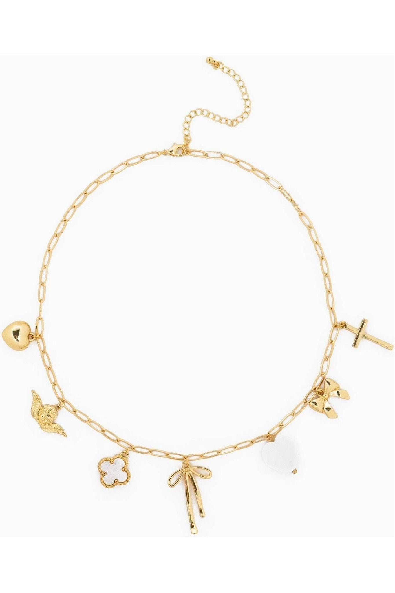 Chunky Bow Multi Gold Charm Necklace - Keepsake