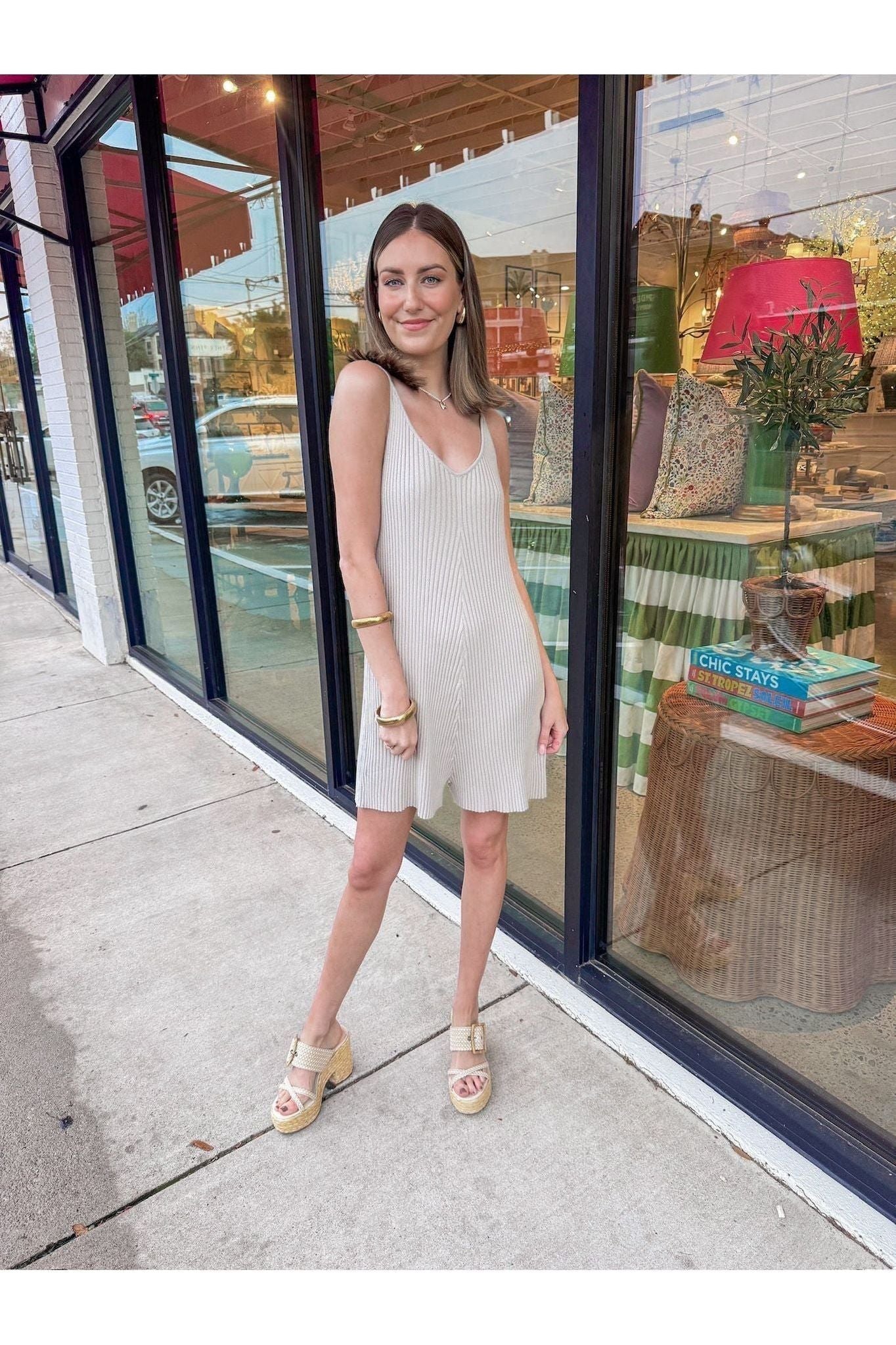 Ribbed Knitted Romper - Stone - Keepsake