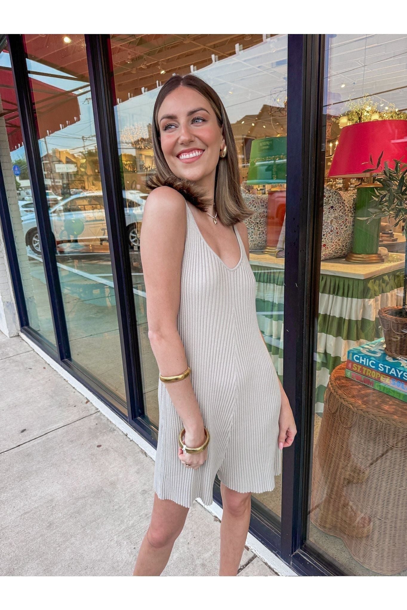 Ribbed Knitted Romper - Stone - Keepsake