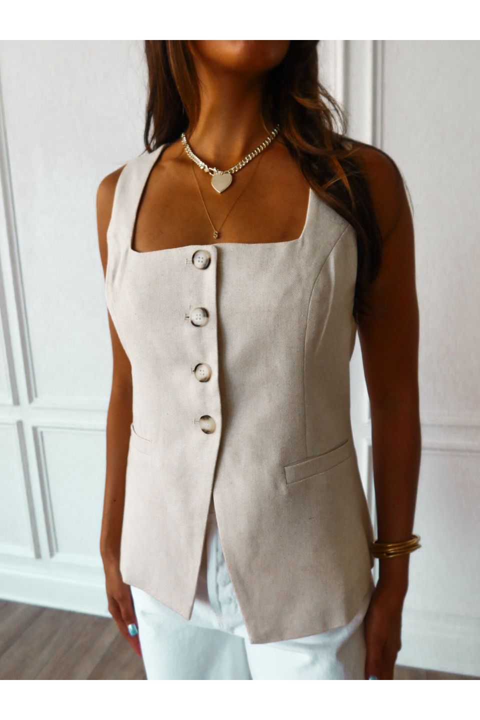 Teagan Linen Vest - Keepsake
