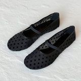 On The Dot Mesh Mary Janes