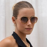 Weston Acetate Round Unisex Sunglasses : Light Tortoise / Brown