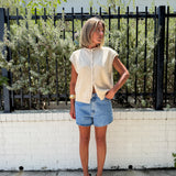 Piper Vest Cardigan - Natural