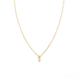 24K Gold Dainty Cross Pendant Necklace - Keepsake