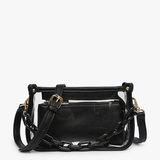 Jessica Stadium Clear Crossbody Bag – Black