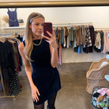 Velvet Skyline Mini Dress - Navy