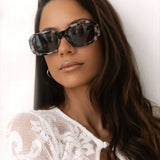 Onyx Acetate Womens Rectangular Sunglasses: Milky Tortoise
