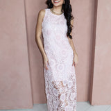 Blushing Petals Midi Dress