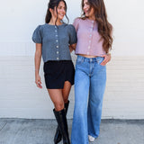 Darling Puff Knit Top - Mauve