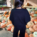 Scissor Cut Wide Leg Jean - Washed Black