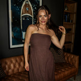 Sienna Strapless Maxi Dress - Espresso