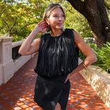 Amour Pleated Bubble Hem Top