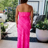 Ripple Effect Maxi Dress - Hot Pink