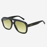 Voyager Acetate Oversized Mens Aviator Sunglasses: Black
