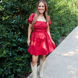 Crimson Kiss Mini Dress