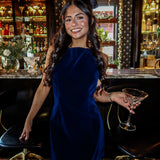 Velvet Skyline Mini Dress - Navy