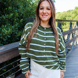 Piper Cardigan - Olive / Blue