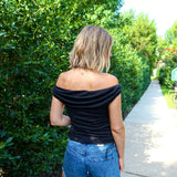 Cloud Nine Cowl Neck Crop - Black