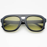 Voyager Acetate Oversized Aviator Sunglasses: Black