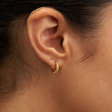 18K Gold Twisted Huggies