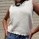 Scalloped Sweater Tank - Ivory