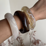 Resin Acrylic Bangle - Brown