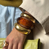 Round Acrylic Bangle - Gold