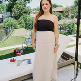 Sienna Strapless Maxi Dress - Black/Tan