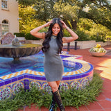 Going Places Mini Dress - Charcoal