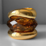 Round Acrylic Bangle - Gold