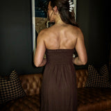Sienna Strapless Maxi Dress - Espresso