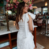 Blanc Bow One-Shoulder Dress
