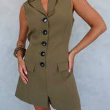 On The Clock Blazer Romper