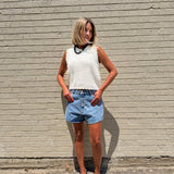 Scalloped Sweater Tank - Ivory