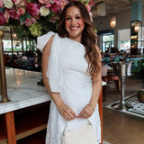 Blanc Bow One-Shoulder Dress