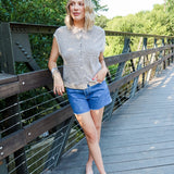 Piper Vest Cardigan - Natural Stripe
