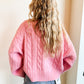 Pink Cable Knit Sweater