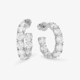 Oh She Fancy Hoops 1" - Silver/White