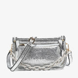 Jessica Stadium Clear Crossbody Bag – Silver