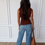 Buttoned Up Sleeveless Sweater - Brown - Keepsake