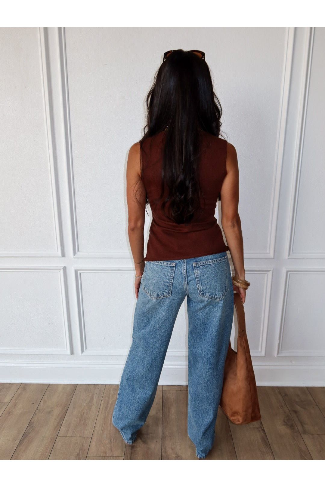 Buttoned Up Sleeveless Sweater - Brown - Keepsake