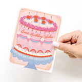 Sweet Birthday Wishes Retro Cake Greeting Card