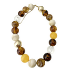 Dora Beaded Necklace - Brown Mix