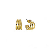 18K Gold Triple Mini Hoops