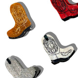 Hand-painted Western Cowboy Boot Claw Hair Clip | Eco: White