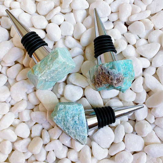 Beauty of Nature Stone Wine Stopper: Amazonite