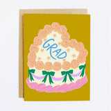 Grad Color - block Cake Greeting Card - Keepsake